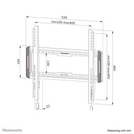 Neomounts WL30-550BL14 Soporte de Pared Plano para Pantalla, 32-75", Max 50 kg, VESA 100x100-400x400, Instalación Fácil - Negro