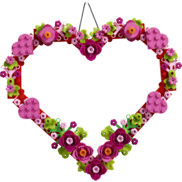 LEGO Corazón Decorativo Set de Construcción Mural Personalizable con Flores y Corazones, para Colgar en Pared, Idea de Regalo Creativo, Recomendado a partir de 9 años