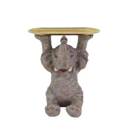 DKD Home Decor Figura de Elefante Colonial de Resina y Metal Gris Dorado 23 x 34.5 x 30.5 cm Precio: 35.50000003. SKU: B1737RVFGT