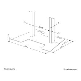 Newstar AFP-875WH Placa de Suelo Atornillable Blanco Acero - Compatible con FL55-875WH1 y WL55-875WH1, 864x600x9.5 mm