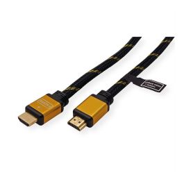 ROLINE 11.04.5565 Cable HDMI 5 m, Conectores HDMI tipo A Macho Chapado en Oro, Negro