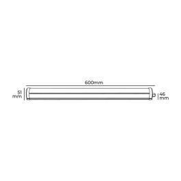 Regleta electrónica led 18 w 6.400 k luz fría 1.820 lm 60 x 4,6 x 5,1 cm