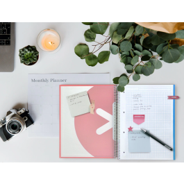 Antartik Cuaderno espiral A4 micro tapa forrada 120 hojas 90 gr cuadro 5mm 5 bandas color coral