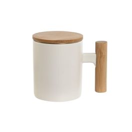 Mug Infusiones Basicos DKD Home Decor Blanco Natural 9 x 11 x 12 cm