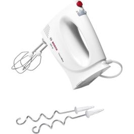 Bosch MFQ3010 Batidora eléctrica 300W, 2 velocidades, con ganchos y látigos de acero inoxidable, Blanco