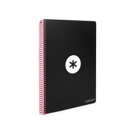 Cuaderno Espiral A4 Antartik Tapa Dura 80H 90 gr Cuadro 4 mm Con Margen Color Negro 3 unidades