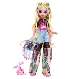Monster High-Muñeca Azul Lagoona-Muñeca con Animal y Accesorios HXH75