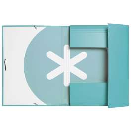Antartik Carpeta Gomas Tres Solapas Cartón Forrado A4 Color Menta