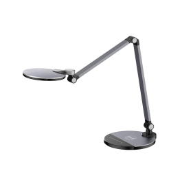 Q-connect Lámpara Escritorio LED 9W 600 LM Táctil 3 Niveles Blanca Cabeza Brazo Orientable Inalámbrica Negro