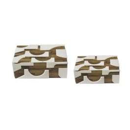 Joyero Moderno DKD Home Decor Natural Negro 13 x 7.5 x 18 cm Set de 2 Precio: 43.49999973. SKU: B19BSRGMTQ