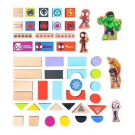 Cubo blocs de madera spidey amazing friends con 50 piezas Cubo blocs de madera spidey amazing friends con 50 piezas