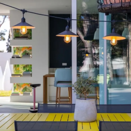 Lumisky VINTY LIGHT SOLAR Guirnalda de luz solar para exterior - 6 m - 10 bombillas LED de filamento blanco cálido