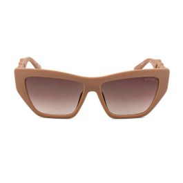 Guess Gafas GU00111 58F Gafas de Sol Cat-Eye para Mujer - Beige Mate, Lentes Marrón Degradado, 56 mm