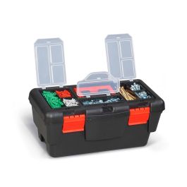Terry Caja de herramientas eko toolbox 16 con bandeja y organizador, 40x20x17,5 cm, Polipropileno, Negro/Naranja