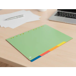 Liderpapel Juego 5 Separadores A4 Multitaladro Polipropileno 500 Micras