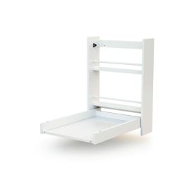 Webaby Cambiador de Pared AT4 Blanco Plegable con 2 Estantes de Almacenamiento Ahorro de Espacio Ideal para Bebés