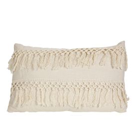 Cojín Romimex Blanco Con flecos 30 x 10 x 50 cm Precio: 20.50000029. SKU: B14MDBSPX2