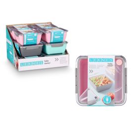 Fiambrera Leknes con compartimentos, 450 ml + 1,4 l, colores surtidos, 19.2x8.8x18.7 cm (12 Unidades) Fiambrera Leknes con compartimentos, 450 ml + 1,4 l, colores surtidos, 19.2x8.8x18.7 cm (12 Unidades)
