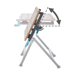 Wolfcraft Mesa de trabajo y sujeción master 650 ergo 6870000 | Altura regulable 780-950mm, Inclinable hasta 65°, Carga hasta 120kg