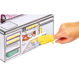 MGA's Miniverse - Make It Mini Kitchen - Cocina y 3 recetas incluidas - Lámpara UV horno, frigorífico y encimera