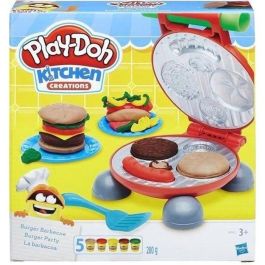 Play-Doh Juego Fiesta de Hamburguesas - Set de Plastilina con 5 Frascos, Parrilla, Moldes y Accesorios - Para Niños +3 Años Precio: 27.98999951. SKU: S7179020