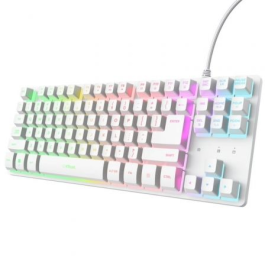 Trust Gaming GXT 833 Thado TKL - Teclado Gaming Metálico Compacto Tenkeyless 80% con Retroiluminación LED Multicolor RGB, Anti-Ghosting 10 Teclas, Cable 1.8m, Blanco Precio: 34.9569. SKU: B194FBNDW9