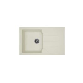 STRADOUR Fregadero de cocina empotrado 1 recipiente + 1 escurridor de Aloa - Resina - 81 x 50 cm - Blanco STRADOUR Fregadero de cocina empotrado 1 recipiente + 1 escurridor de Aloa - Resina - 81 x 50 cm - Blanco