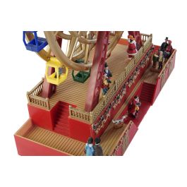 DKD Home Decor Noria Navidad Tradicional Led Resina Multicolor Movimiento Musical 49 x 38 x 17 cm