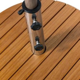DKD Home Decor Base para Parasol de Terraza y Jardín, de Eucalipto y Cemento, Color Marrón, 50 x 38 x 50 cm (Ajustable para parasoles de 38/48 cm)
