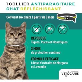 Vetocanis Collar antiparasitario reflectante para gatos - 3 meses de protección