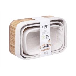 Set 3 Organizadores de Bambú y Tela Natural Kipit - 31x12x21 cm (4 Unidades) Set 3 Organizadores de Bambú y Tela Natural Kipit - 31x12x21 cm (4 Unidades)