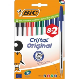 Bolígrafos de Tinta de Aceite Bic Cristal Original 516355/ 10 unidades/ Colores Surtidos Precio: 7.58999967. SKU: B158JJRDZR