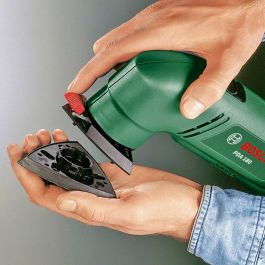 Bosch PDA 180 Lijadora Multi-uso 180W, Sistema SDS, Extracción Polvo, 3 Abrasivos, ideal para Esquinas y Acabados