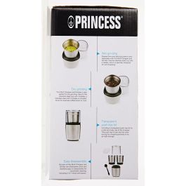 Princess 221040 Picadora y Molinillo 2 en 1 para alimentos, especias y café 200W 0.19L Acero Inoxidable