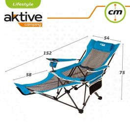 Tumbona camping poliester con almohada aktive 152x54x75cm Tumbona camping poliester con almohada aktive 152x54x75cm