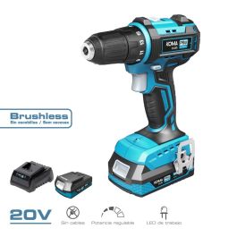 Koma Tools Kit maletín taladro atornillador 20V brushless, 2 baterías, cargador, luz LED Precio: 121.49999983. SKU: B168DSCYL8