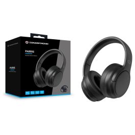 Conceptronic Auriculares Parris03B Inalámbrico Negro Bluetooth 5.4 Conexión Dual Batería 30h Micrófono Manos Libres Entrada 3.5mm Plegable