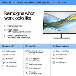 HP 524pn Monitor WUXGA Series 5 Pro de 24 pulgadas - Optimizado para el trabajo con Claridad Visual y Confort Ajustable, Libre de PVC