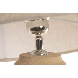 DKD Home Decor Lámpara Sobremesa Natural Beige 40 x 67 x 40 cm Mango Lino E27