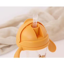 KioKids Taza Aprendizaje Tigre Pajita Asas Mostaza 300 mL +6M