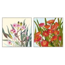 DKD Home Decor Cuadro Shabby con Flores Azul/Amarillo 100 x 100 x 4 cm (2 Unidades) de Lienzo y PS Precio: 151.89000046. SKU: B19JRMSEPA