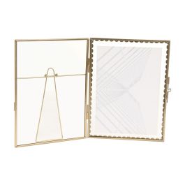 DKD Home Decor Marco de Fotos Glam para 13x18 cm Dorado de Metal y Cristal (4 Unidades) 1 x 21 x 16 cm