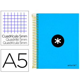 Antartik Cuaderno espiral A5 micro 120 hojas cuadro 5mm 90 gr tapa forrada color azul Precio: 4.68999993. SKU: B12SZ2ACNN