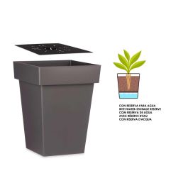Maceta Cuadrada Gris Con Reserva Agua 40Cm Ibergarden (6 Unidades) Maceta Cuadrada Gris Con Reserva Agua 40Cm Ibergarden (6 Unidades)