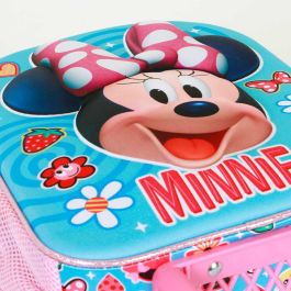 Mochila 3D con Ruedas Pequeña Happiness Disney Minnie Mouse Azul