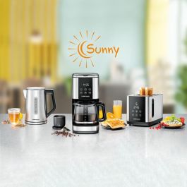 ROMMELSBACHER TO 850 Tostadora 850W para 2 Rebanadas, Acero Inoxidable/Negro con Funciones Recalentar y Descongelar, Control Táctil LED