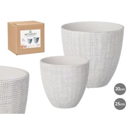 Ibergarden Set 2 Macetas Cuadros Blancas de Cerámica, 20 cm y 25 cm, Decoración Interior/Exterior para Plantas y Flores (2 Unidades) Precio: 33.99871431. SKU: B1B2HA3P9B