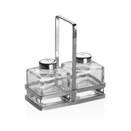 Set Salero Pimentero Versa - Cristal y Metal (2 Unidades)