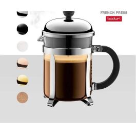 Bodum Chambord Cafetera de Pistón, 4 Tazas, 0.5 L, Acero Inoxidable - BOD0727015141718