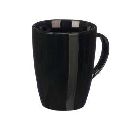 Vessia Jarra Mug Negra de Cerámica Loza 330 ml - Acabado Brillo 11.5x10.5x8.5 cm (24 Unidades)